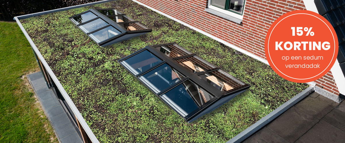 15% korting op sedum verandadaken